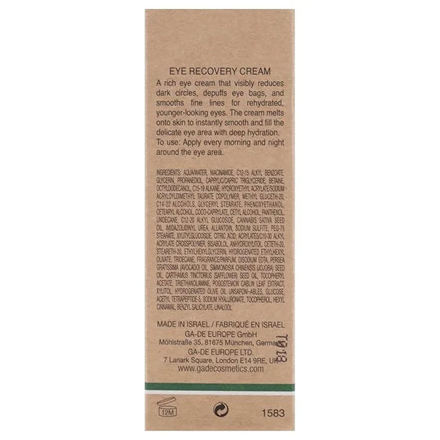 GA-DE CB2 Botanic Eye Recovery Cream - Niacinamide Enriched Eye Cream - Anti Aging, Effective For Puffiness and Bags Under...
