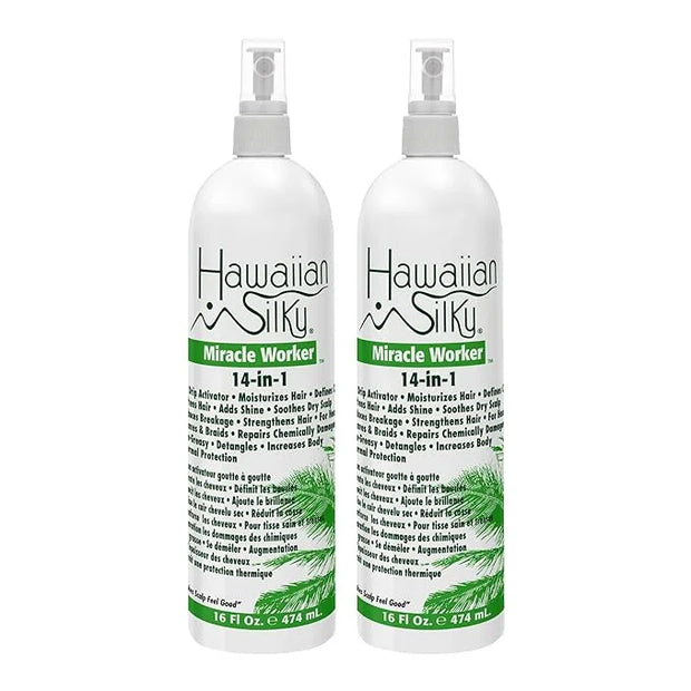 Hawaiian Silky 14-in-1 Miracle Worker 16 oz, Keratin Leave-In Conditioner (Pack of 2) - Product Image