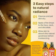 Double Size (2OZ) Super Vitamin C Serum for Face w/Niacinamide Serum, 5% Vitamin C Face Serum w/Hyaluronic Acid, Resveratr...