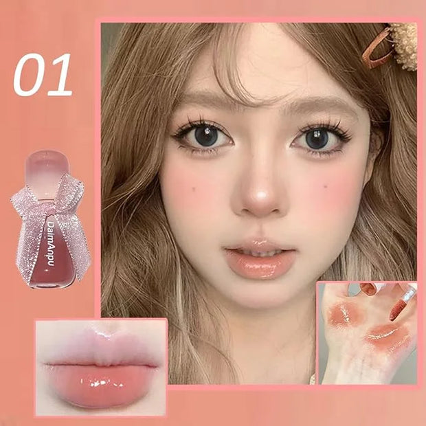 6Pcs Hydrating Jelly Lip Gloss Set,Moisturizing & Plumping Water Lip Stain Mirror Liquid Lipsticks,Waterproof Long Lasting...