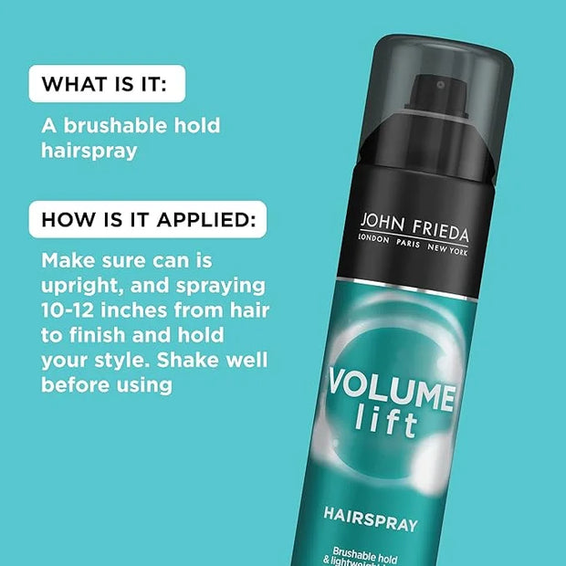 John Frieda Volume Lift Hairspray, Volumizing Hairspray with Air-Silk Technology for Fine or Flat Hair, Adds Body, Long-La...