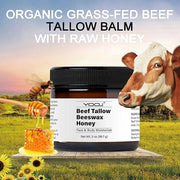 Beef Tallow and Honey Face Moisturizer for Face & Body - Organic Beef Tallow Moisturizer with Tallow and Beeswax & Honey, ...