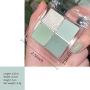 Matte Light Green Glitter Eye Shadow Makeup Palette 4 Colors, Highly Pigmented Mint And Seafoam Green Waterproof Eyeshadow...