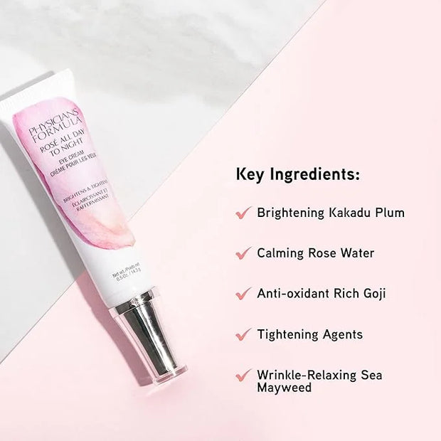 Physicians Formula Rosé All Day To Night Eye Cream, Dark Circles, Puffiness, Bags Under Eyes, Wrinkles | Dermatologist Tes...