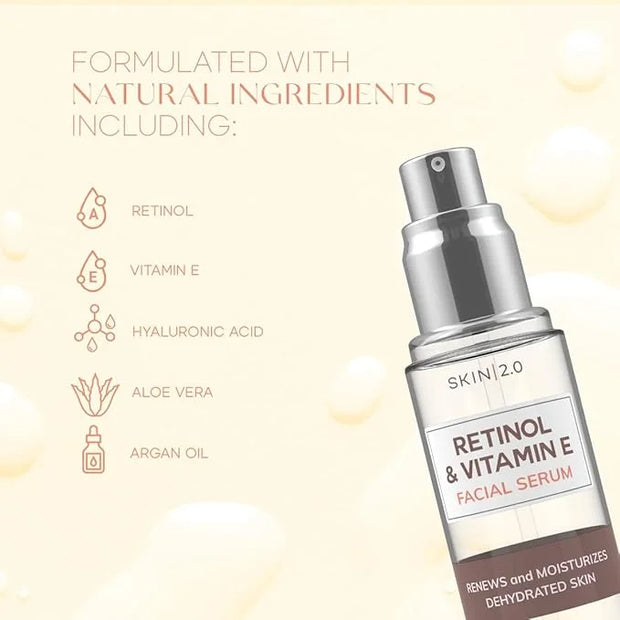 Retinol and Vitamin E Beauty Value Set - Serum, Moisturizer & Face Sheet Masks - Product Image