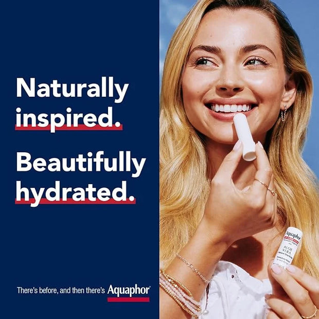 Aquaphor Naturally Inspired Lip Repair Stick with Aloe Vera and Natural Shea Butter, Hydrating Lip Balm Stick Immediately ...