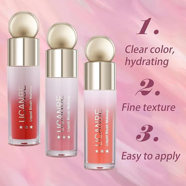 UCANBE 3 PCS Liquid Blush Makeup Kit, Soft Cream Face Blush for Cheeks, Dewy Cheek Tint, Easy to Blend & Light Weight Face...