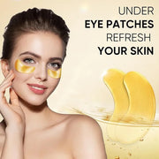20 Pairs 24K Gold Eye Mask Collagen Under Eye Mask Patches for Dark Circle Puffiness, Refresh, Revitalizing, Travel, Wrink...