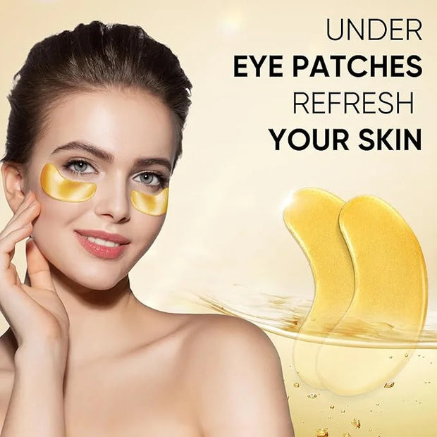20 Pairs 24K Gold Eye Mask Collagen Under Eye Mask Patches for Dark Circle Puffiness, Refresh, Revitalizing, Travel, Wrink...