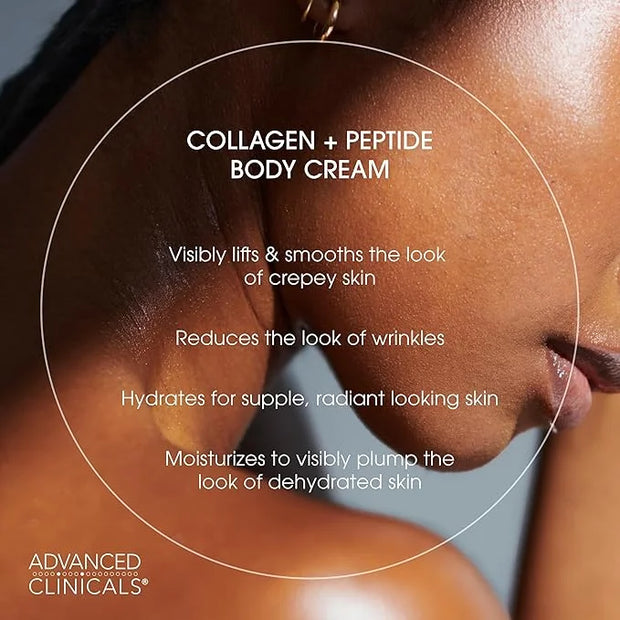 Advanced Clinicals Collagen Peptides Body Lotion & Face Moisturizer | Peptide Infused Collagen Lotion For Women & Men Help...