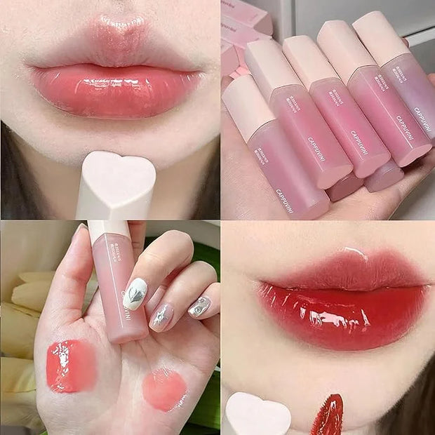 6Pcs Juicy Lasting Tint Lip Gloss Set, Vivid Color, Glossy Finish, Long-lasting Moisturizing Glaze Tint Highly-Pigmented, ...