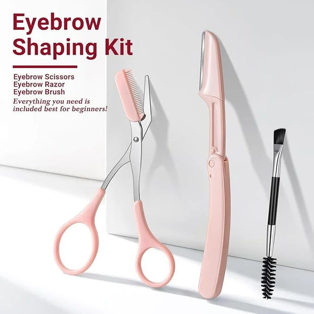 TsMADDTs Tweezers for Women Facial Hair, 8 in 1 Eyebrow Kit with Tweezers, Eyebrow Trimmer Scissors, Razor, Brush with Tra...