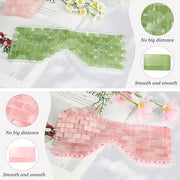 Natural Jade Eye Mask and Rose Quartz Eye Mask Set - Soothing & Relaxing Alleviate Puffiness and Migraines with Cooling an...