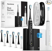 Aquasonic Duo PRO – Ultra Whitening 40,000 VPM Electric ToothBrushes – ADA Accepted - 5 Modes with Smart Timers - UV Sanit...