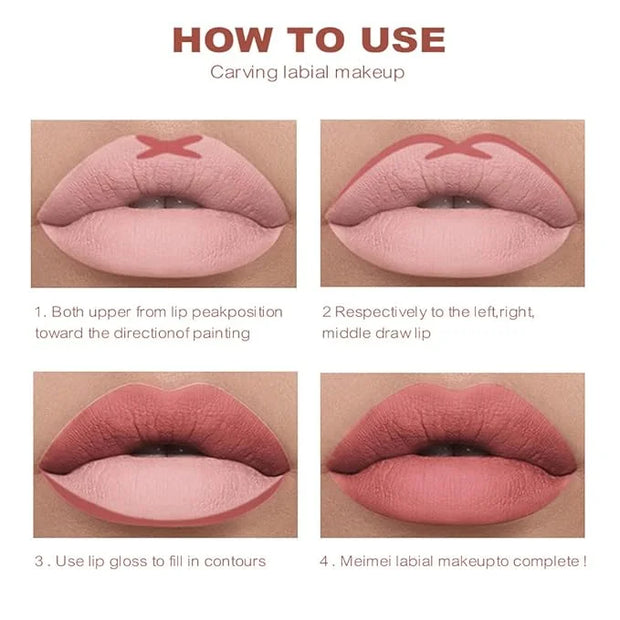 Dulele High Pigmented Matte Lip Liner Set, 12 High