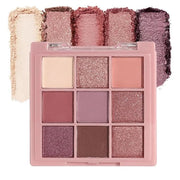 9 Colors Colorful Eyeshadow Palette Makeup,Rose Gold Brown Purple Nude Matte Shimmer Neutral Eye Shadow Powder Palette,Hig...