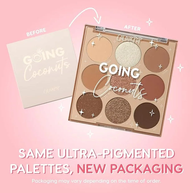 Colourpop Going Coconuts Eyeshadow Palette - Cool-Toned Neutral Eyeshadow Palette with Ultra-Velvety and Silky Finishes - ...