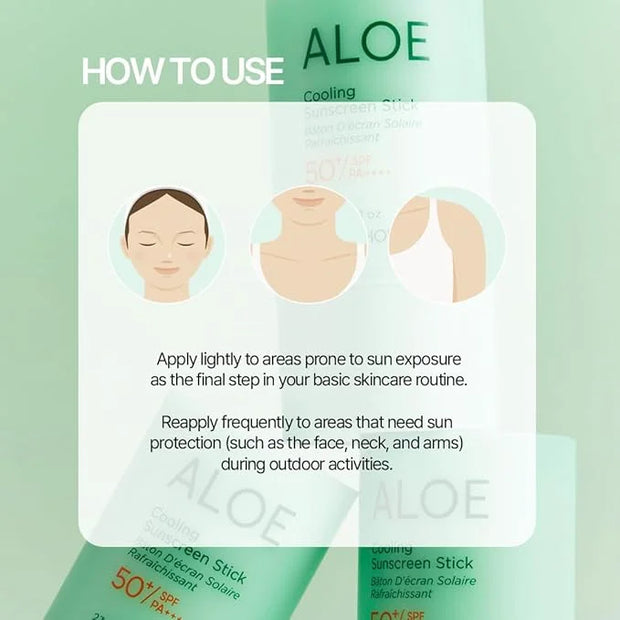 Holika Holika Aloe Cooling Sunscreen Stick: Moisturizing, Soothing, Hydrating, Face & Body, Broad Spectrum, PF 50+, PA++++...