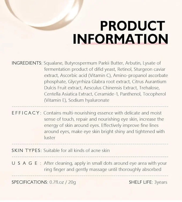 Retinol Eye Cream, Anti-Aging with Vitamin C & Ceramide for Dark Circles, Wrinkles & Fine Lines, Crow’s Feet, 0.7 fl.oz - ...
