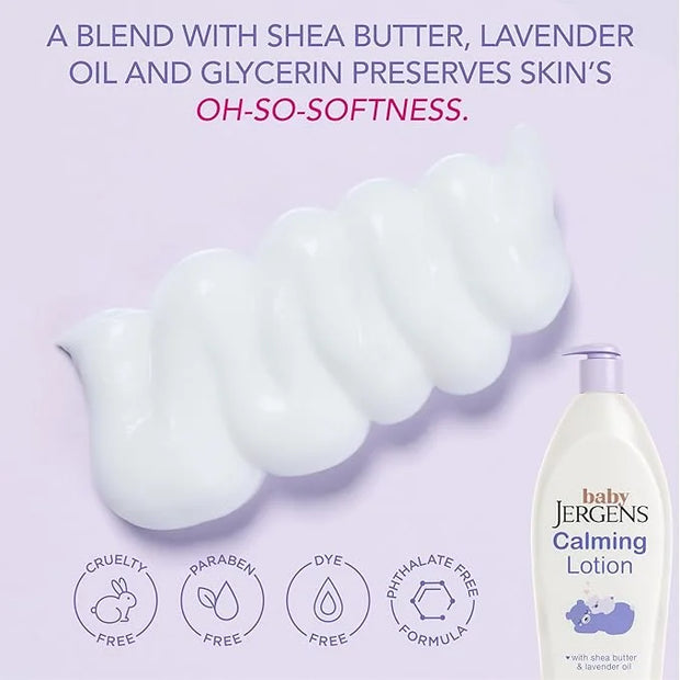 Jergens Baby Calming Lotion, Baby Calming Lotion, Lavender Baby Lotion, Baby Moisturizer with Shea Butter and Lavender Oil...
