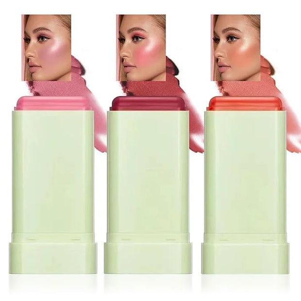 Cream Blush Stick,Waterproof Multi Makeup Cream Stick,Lightweight,Long-lasting,Easy To Use,2 in 4 Multi Blush for Cheeks &...