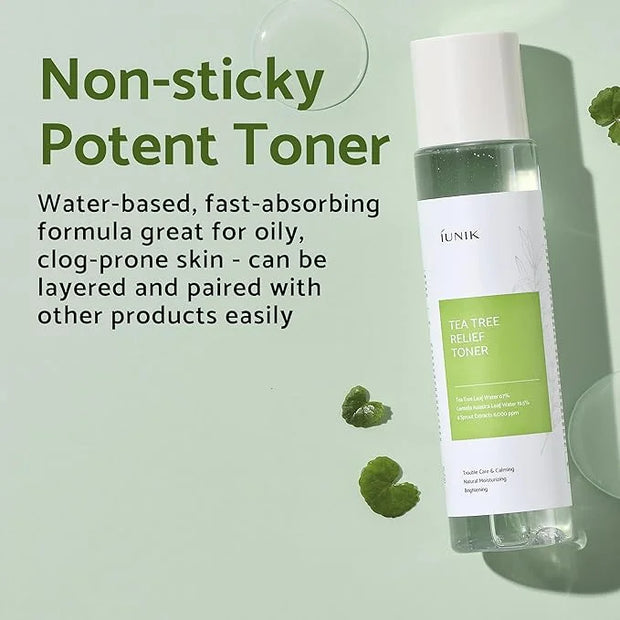 iUNIK Centella Mini Set, Travel Friendly Skincare Set, Ultra Calming and Hydrating for Sensitive Skin: Tea Tree Relief Ton...