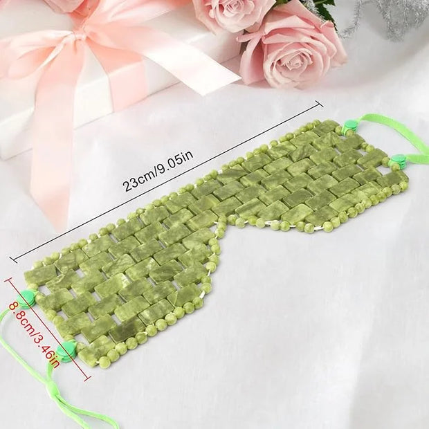 Jade Eye Mask, Facial Cooling Mask with 100% Real Jade for Hot & Cold Therapy to Reduce Wrinkles, Puffiness, Migraines, an...