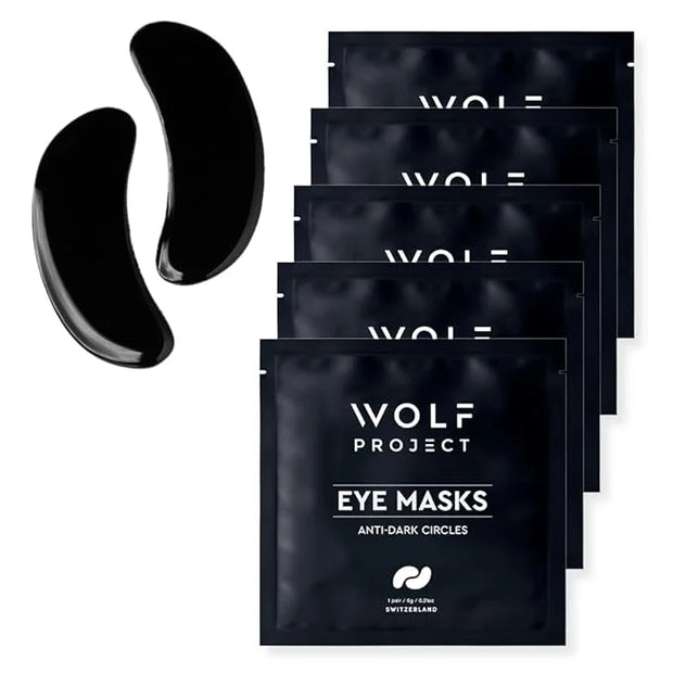 Wolf Project Under Eye Patches (5 pairs) For Dark Circles, Puffy Eyes, and Wrinkles - With Caffeine, Vitamin C and Peptide...