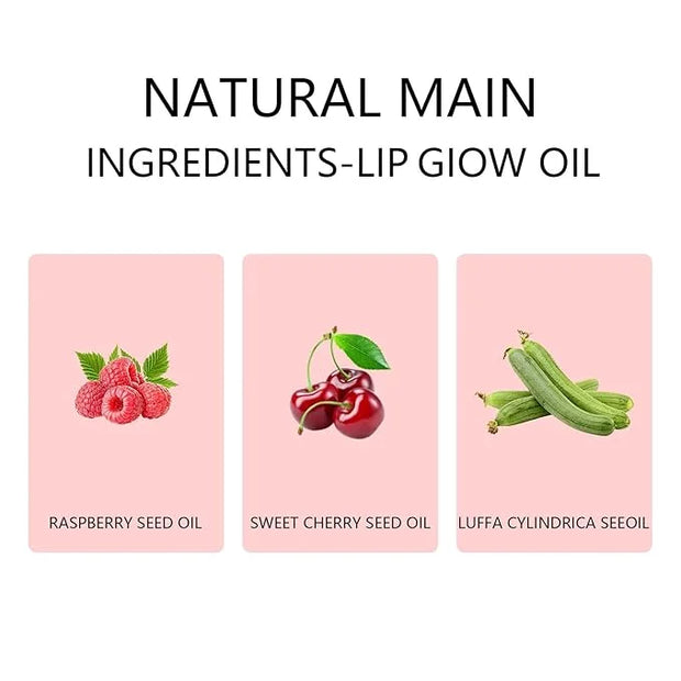 Hydrating Lip Glow Oil, Plumping Lip Gloss Transparent Lip Oil Tinted for Lip Care and Dry Lips, Non Sticky, Shiny and Moi...