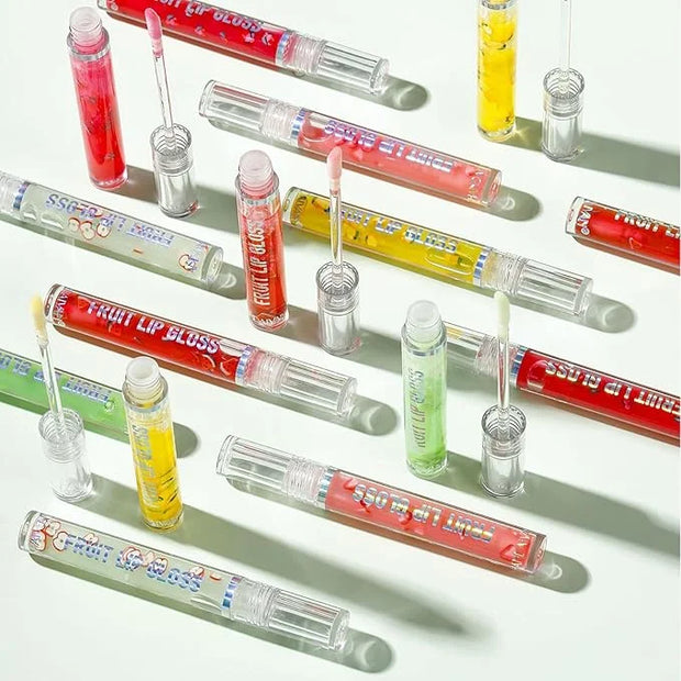 6 Pcs Fruity Lip Oil, Hydrating Moisturizing Shiny Lip Glaze, No Sticky Hydrating Lip Gloss Tinted Lip Balm, Lightening Li...