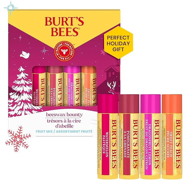 Burt's Bees Lip Balm Gift Set, Beeswax Bounty Fruit Mix, 0.15 Oz, 4 Count - Product Image