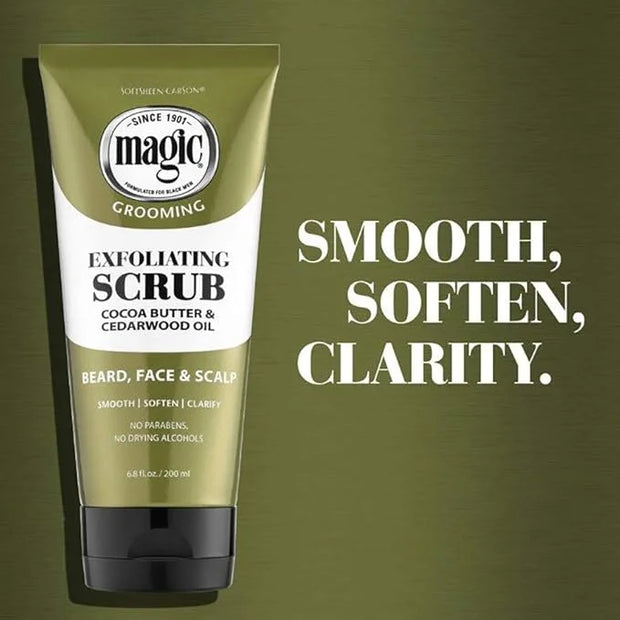 Softsheen-Carson Magic Shaving Beard Grooming Kit for Men with Cedarwood Oil, Includes Beard Butter, Scrub and Cleanser, G...