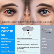Heated Eye Mask for Dry Eyes, 5-Speed Timed Temperature Control, Digital Countdown, Warm Eye Compresses, Relieves Dry Eye ...
