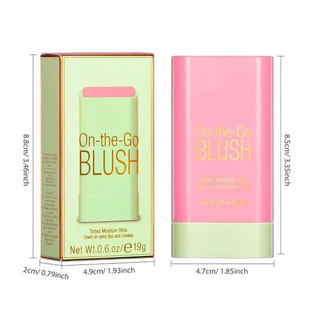 Blush Stick for Cheeks - Cream Makeup Blush Wand, Solid Moisturizer Stick for Cheeks Tint, Natural Blendable Waterproof Ko...