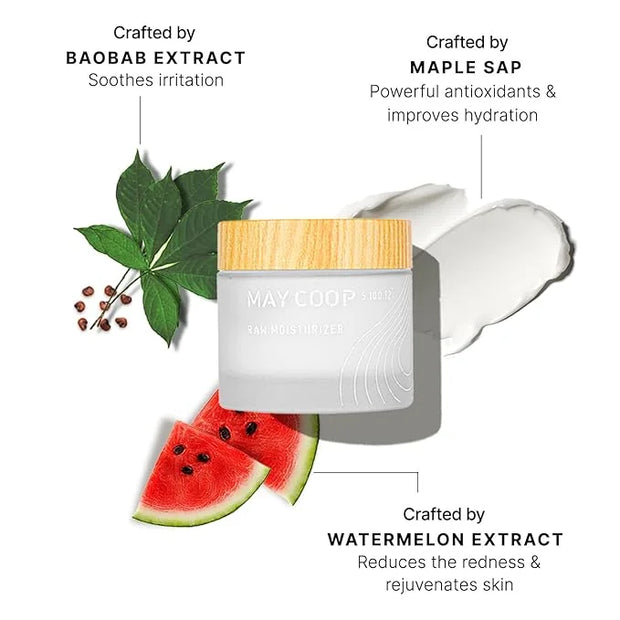 MAYCOOP 3 Step Moisturizing & Hydrating Korean Skincare Set - Raw Cream Skin Toner, Moisturizer Face Cream, Facial Mask Sh...