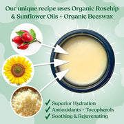 Organic Beef Tallow Balm with Rosehip Oil | Unscented 2 oz – Hand Made in USA 100% Grass-Fed Beef Tallow Moisturizer for F...