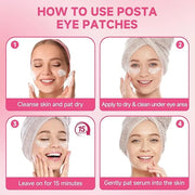 POSTA 20Pairs/40Pcs Collagen Under Eye Patches, Glitter Under Eye Mask for Dark Circles and Puffiness, Hydrating Eye Skinc...