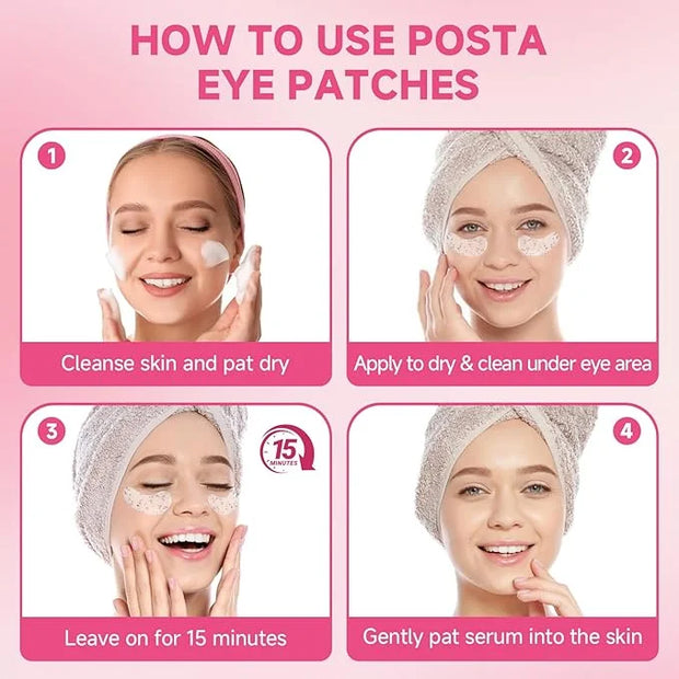 POSTA 20Pairs/40Pcs Collagen Under Eye Patches, Glitter Under Eye Mask for Dark Circles and Puffiness, Hydrating Eye Skinc...