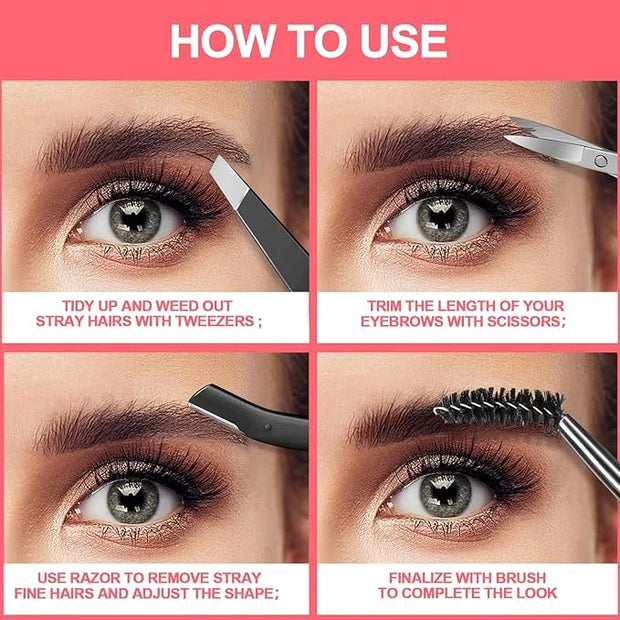 FANDAMEI Eyebrow Scissors, Eyebrow Kit, Eyebrow Tweezers for Women, Eyebrow Razor, Eyebrow Brush. Eyebrow Kit for Men with...