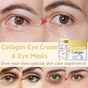Collagen Eye Cream Anti Aging & 7PCS Eye Masks - eye Cream for Puffiness and Bags Under Eyes - Under eye cream for Da-rk C...
