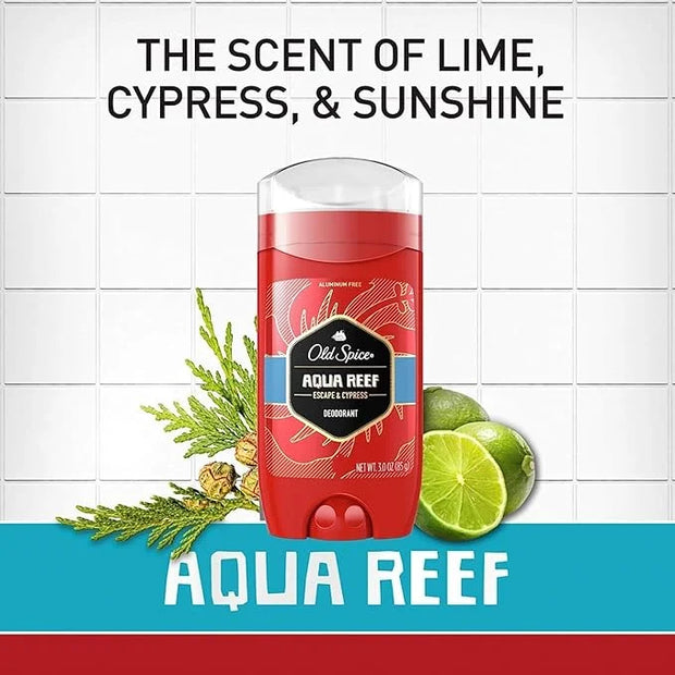 Old Spice Aluminum Free Deodorant for Men, 24/7 Odor Protection, 24/7 Freshness & Lasting Scent, Aqua Reef with Cypress Sc...