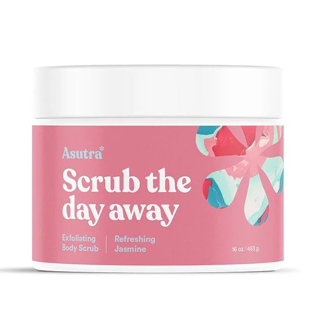 ASUTRA Dead Sea Salt Essential Oil Body Scrub Exfoliator (Refreshing Jasmine), 16 oz - Ultra Hydrating, Gentle, & Moisturi...