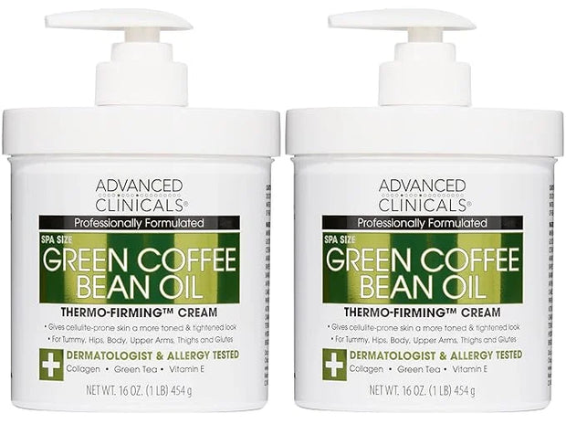 Advanced Clinicals Green Coffee Bean Thermo - Firming Body Lotion | Caffeine Infused Collagen Cream Moisturizer & Body Cre...