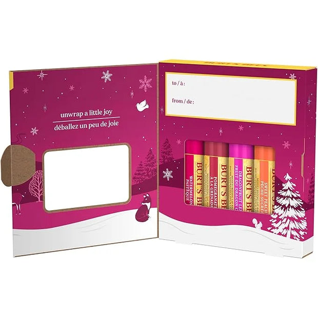 Burt's Bees Lip Balm Gift Set, Beeswax Bounty Fruit Mix, 0.15 Oz, 4 Count - Product Image
