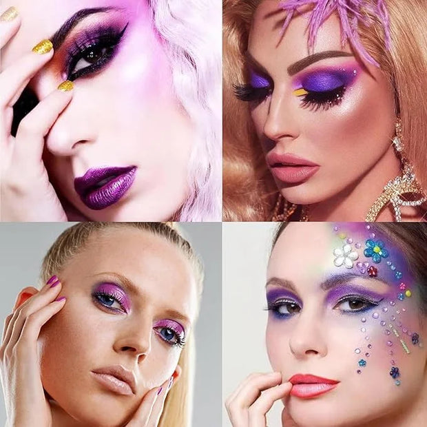 Purple Glitter Matte Eyeshadow Palette, 9 Colors Shimmer High Pigmented Eyeshadow Powder, Dream Purple Eye Shadow Palette ...