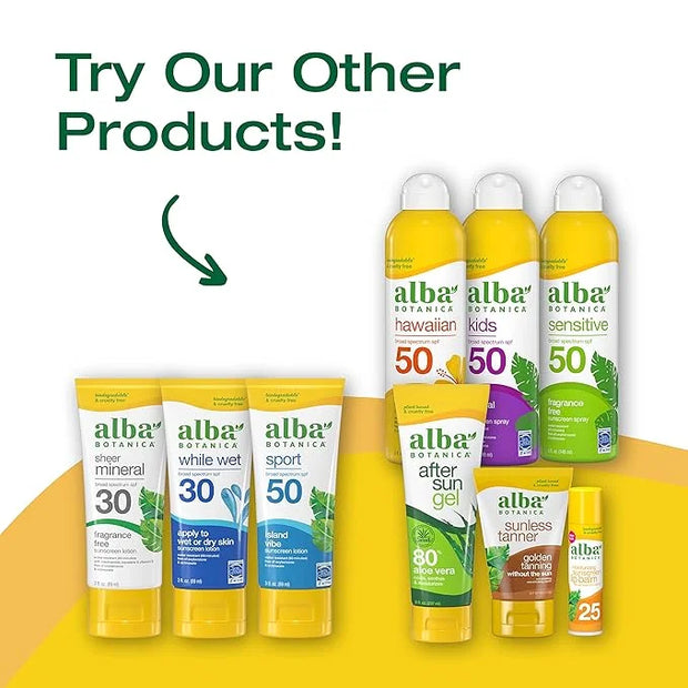 Alba Botanica Sunscreen for Face, Fragrance-Free Sheer Mineral Face Sunscreen Lotion, Broad Spectrum SPF 50, Water Resista...