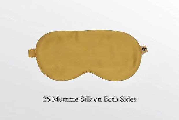Premium Handcrafted 25 Momme Mulberry Silk Eye Mask for Sleeping (Golden Honey) - Product Image