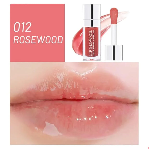 Plumping Lip Oil,Hydrating Lip Gloss Tinted Lip Balm Lip Care Transparent Toot Lip Oil,Big Brush Head Glass Lip Glow Oil F...