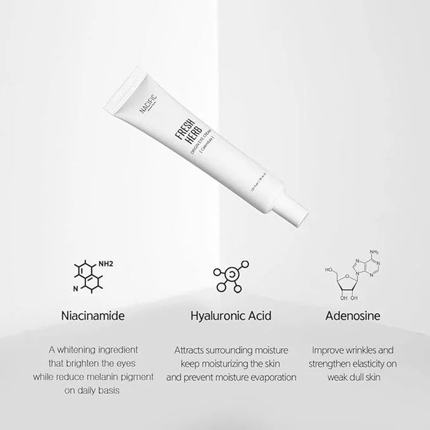 NACIFIC Fresh Herb Origin Eye Cream 1.01fl.oz 30ml for Wrinkles, Dark Circles & Puffiness – Hypoallergenic Korean Skincare...