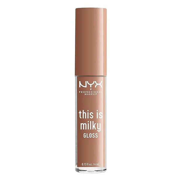 NYX PROFESSIONAL MAKEUP This Is Milky Gloss, Vegan Lip Gloss, 12 Hour Hydration - Cookies & Milk (Cool Beige Nude) - Produ...